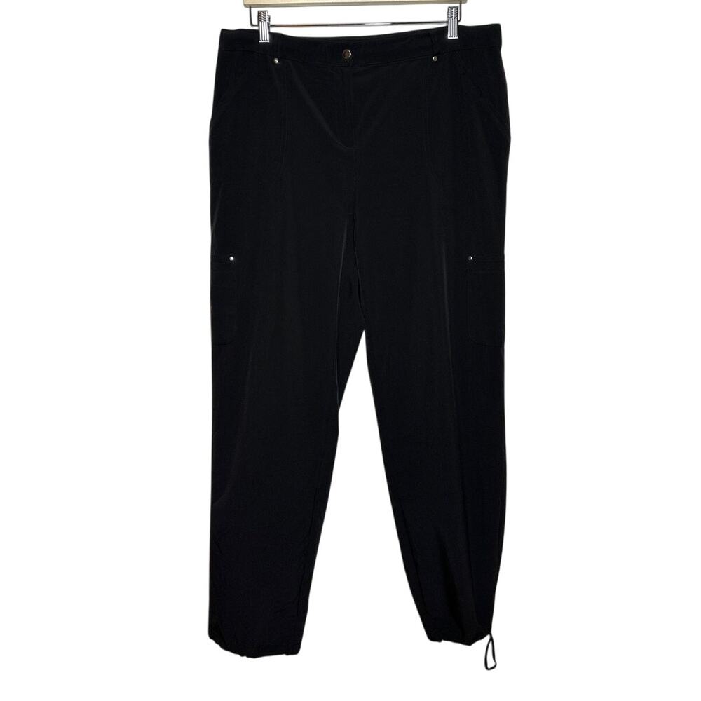 Chico’s Zenergy Black Cargo Bungee Pants Sz 2 (US 12/L) Lightweight Travel